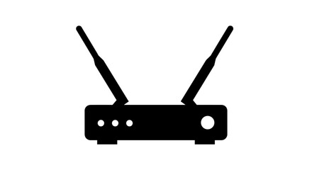 Fototapeta premium Black Wireless Router Icon.