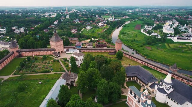 Aerial view of the Saviour Monastery of St Euthymius in Suzdal