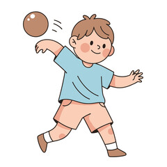 Fototapeta premium Children Playing Catch with Balls - 2d Vector Illustration