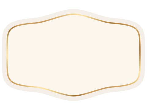 Elegant vintage label with ornate frame in cream, beige color. Classic tag with decorative border for handmade branding and rustic packaging. Vector illustration