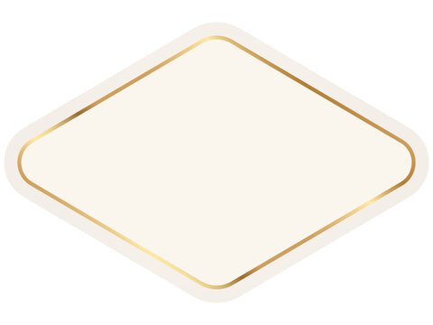 Elegant frame of vintage decorative label. Classic decorative badge with elegant gold frame and beige background. Vector illustration for premium packaging