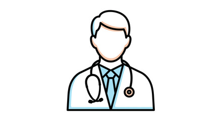 Fototapeta premium Doctor with Stethoscope Simple Illustration.