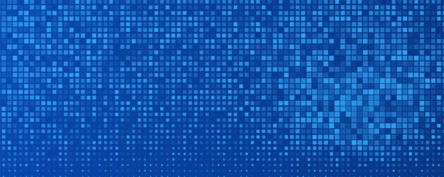Blue Tech Finance Fintech Background Abstract Pixel Pattern. Abstract Business Tech Science Vector Backdrop.