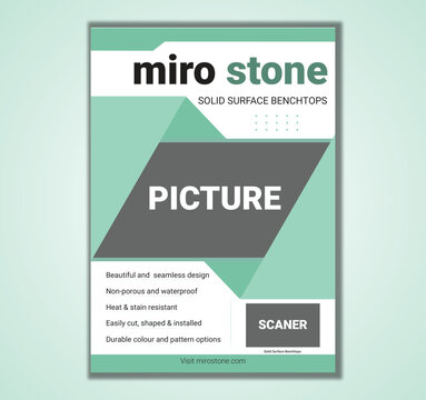 Vector poster template for solid surface benchtops advertisement