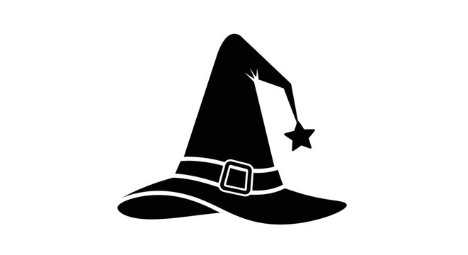Black witch hat with star.