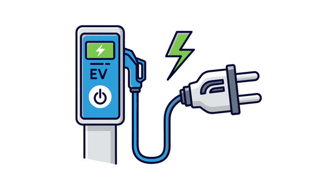 Electric vehicle charging station plug.