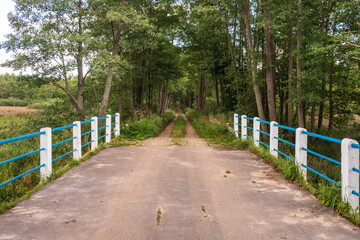 Fototapeta premium Bridge over a river in the Bialowieza Forest