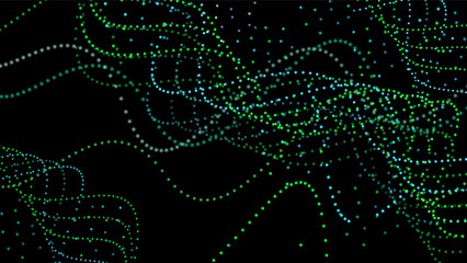 Digital Transformation Background Particle Wave and Radial Spiral Background design