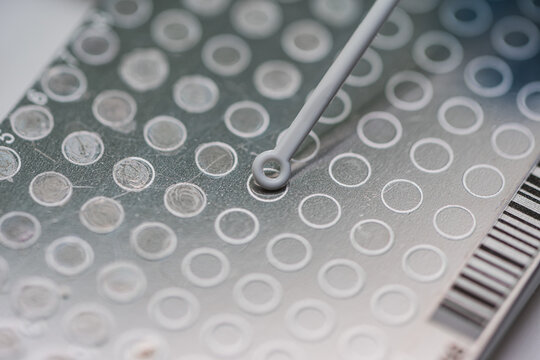 Precise Laboratory Environment Featuring Circular Grid And Traceability Elements For Sample Collection