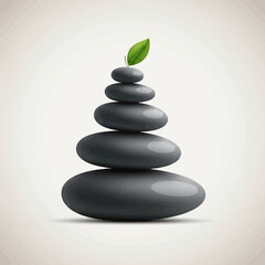 Obraz premium Stack of smooth gray stones balanced.