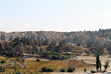 Fototapeta premium Ancient rock cut architecture August 2024 Scenic view of Goreme village