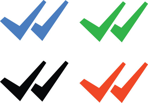 Tick Icon Set &ndash; Double Checkmarks, Approval and Success UI Icons