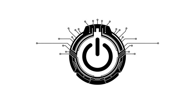 Black power button icon design.