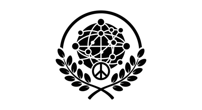 Peace Symbol with Human Network.