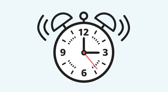 Alarm clock ringing at six oclock.