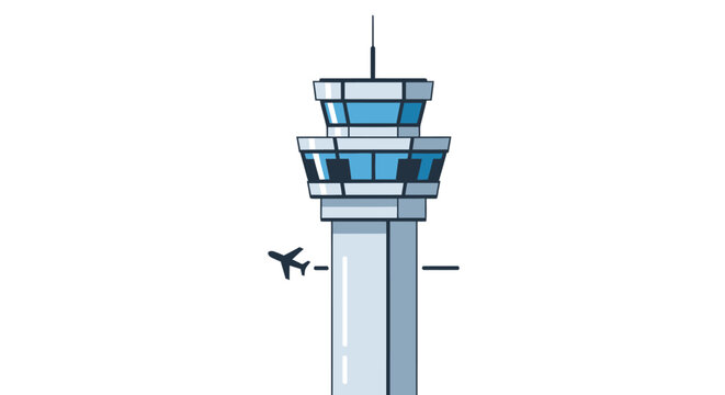 Air traffic control tower structure high.