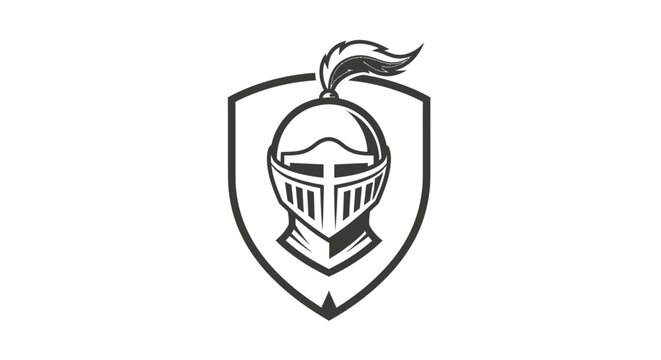 Black and white knight helmet crest.