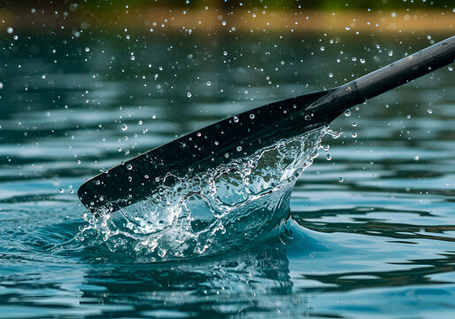 Paddle splashing water closeup