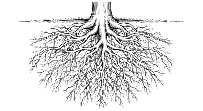 Tree Roots System Illustration