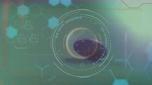 Animation of data processing and globe over chip