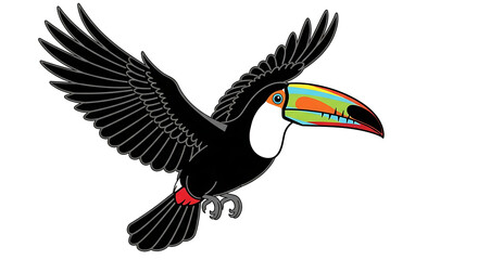 Fototapeta premium Colorful toucan bird illustration