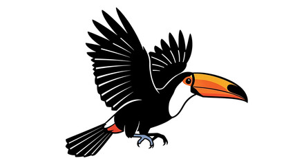 Fototapeta premium Colorful illustration of a flying toucan bird