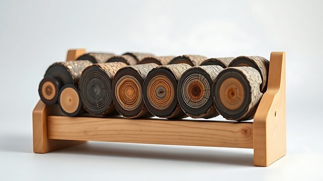 pushdown. Geological core samples on a wooden rack, revealing stratified earth layers. STEM education sheets, lab safety posters, designed for STEM education and laboratory safety posters.