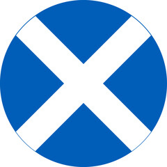 Obraz premium Scotland Round Flag Vector Button Symbol