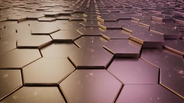 Metallic hexagonal pattern with a futuristic and abstract design