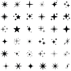 Fototapeta premium Collection of various starburst shapes and symbols