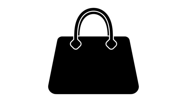 Black Handbag Icon Design.