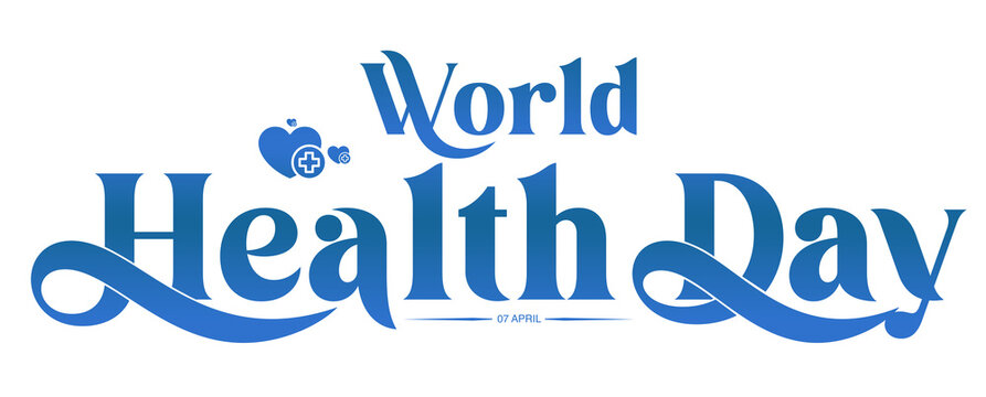 World Health Day Typography PNG Isolated Text