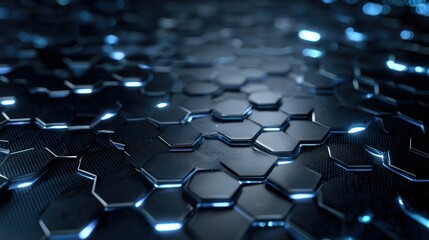 Fototapeta premium Hexagonal pattern with blue highlights