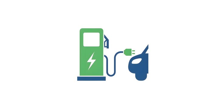 Electric Vehicle Charging Station and Plug Icon Symbolizing Sustainable Energy and Eco-Friendly Transportation