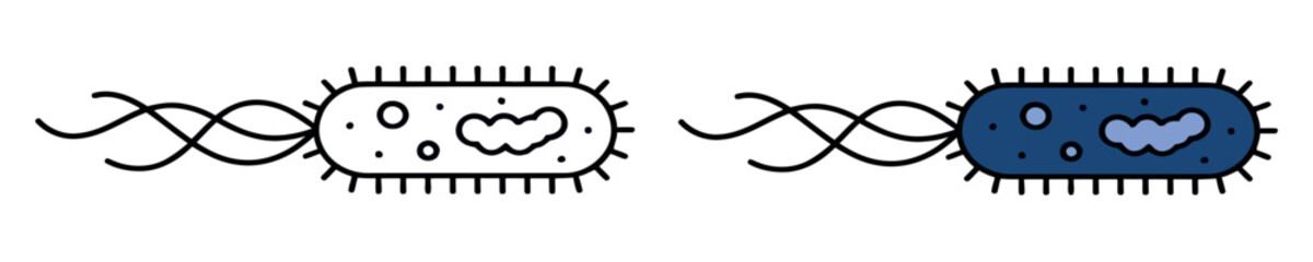 Minimalist cartoon illustration of a purple striped planet with yellow rings, isolated on a white background. © Lili