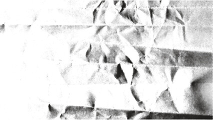 Fototapeta premium Abstract halftone wrinkle paper texture monochrome grunge backdrop. Distorted folds and dotted shading imitate aged printing surface. Vector bg for poster or graphic layouts.