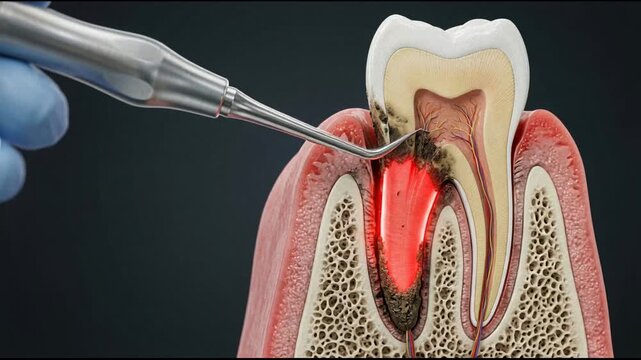 Detailed 3D Animation of Dental Surgery for Periodontal Disease and Cavity Treatment