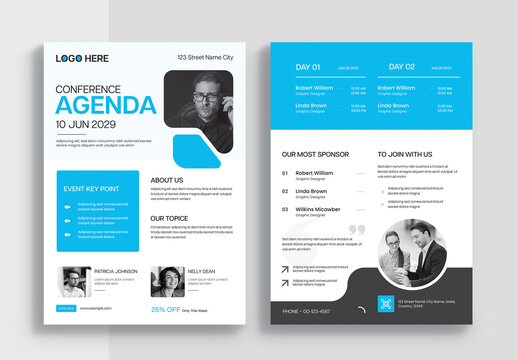 Conference Agenda Flyer Design