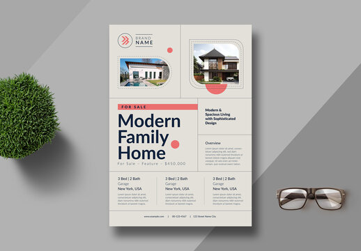 Modern Real Estate Flyer Template Layout