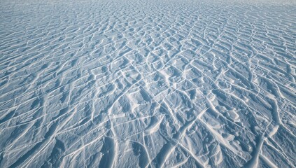 Obraz premium Patterns of Snow Surface in Bright Sunlight, Abstract Winter Scene