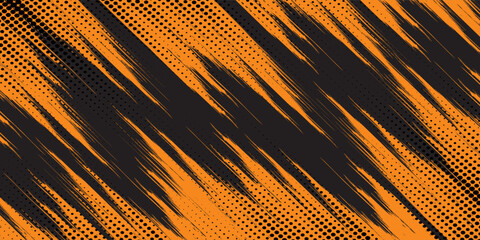 orange black brush Car sticker wrap pattern banner abstract sporty lines black orange color combination grunge brush modern pattern racing motorsport design.vector illustration. © vitrotul