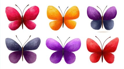 Fototapeta premium Colorful butterfly collection a vibrant set of isolated butterfly vectors perfect for graphic design and illustration projects