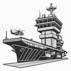 Gray and black of an aircraft carrier ship naval military © sahana11