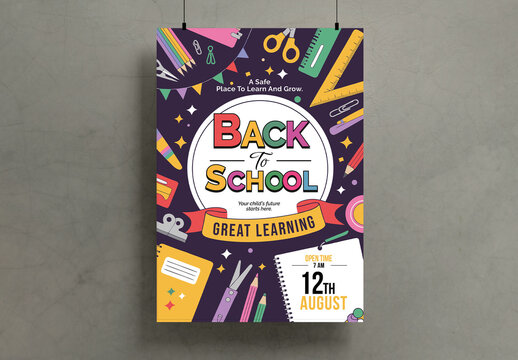 Back To School Poster Template