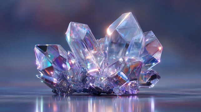 Crystal formation with transparent background