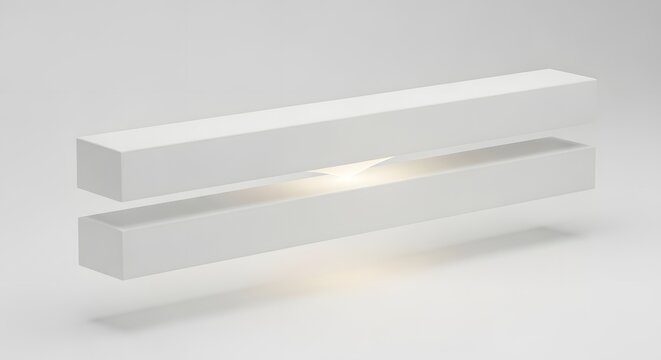 Minimalist white wall light fixture with geometric design