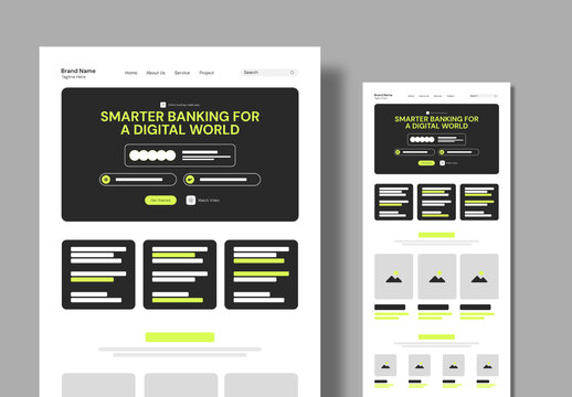 Modern Website Wireframe UI Kit for Digital Product Design