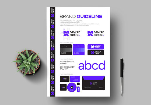 Brand Guideline Kit with Logo, Color Palette and Typography System