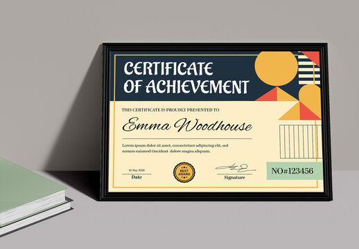 Certificate Of Achievement Template Design Layout