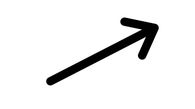 black arrow pointing